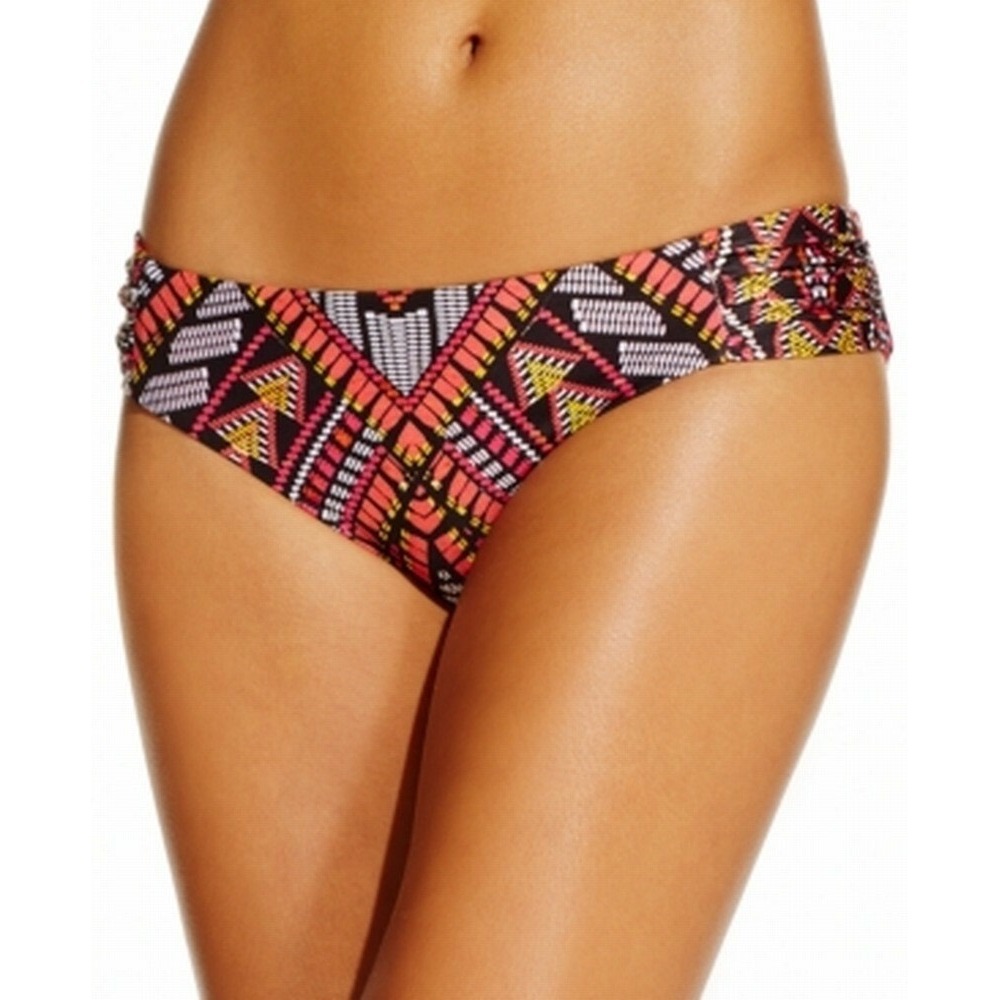 BECCA by Rebecca Virtue Caravan Tab Hipster Bikini Bottom Red Geometric Medium‎